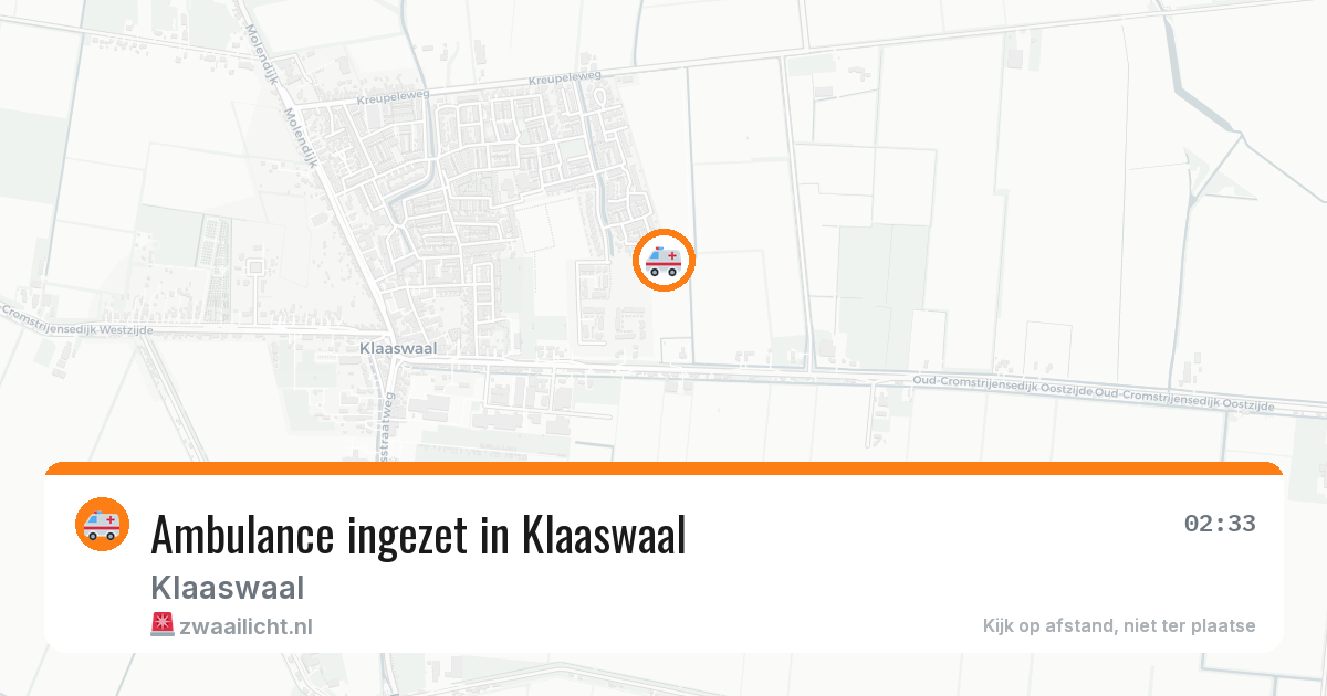 Ambulance ingezet in Klaaswaal — 12 aug 2026 | 🚨 Zwaailicht.nl