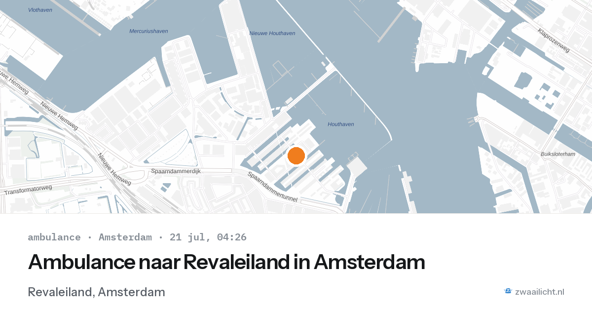 Ambulance naar Revaleiland in Amsterdam — 21 jul 2026