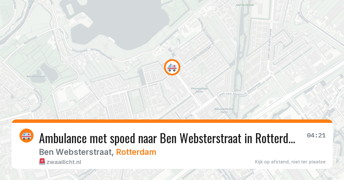 Ambulance met spoed naar Ben Websterstraat in Rotterdam — 4 apr 2026