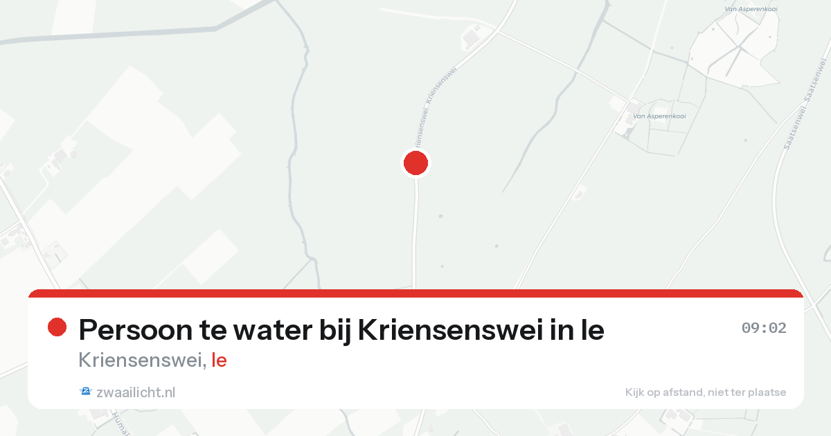 Persoon te water bij Kriensenswei in Ie — 12 aug 2026