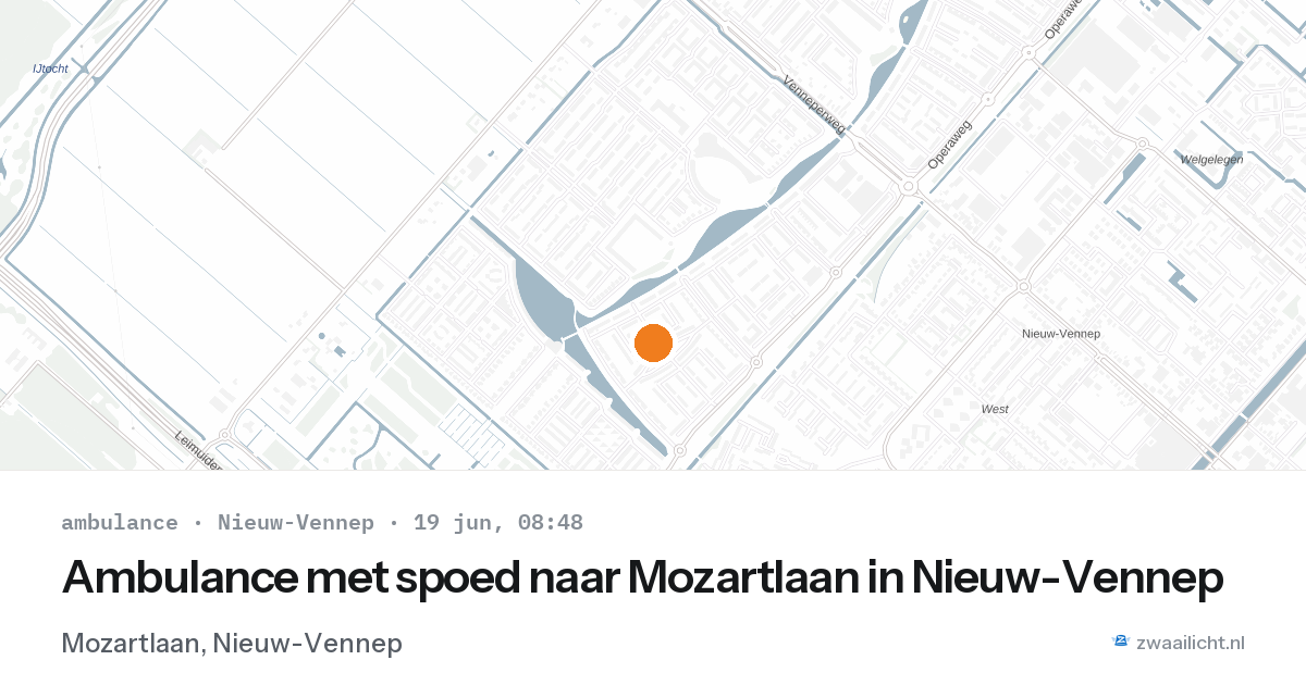Ambulance met spoed naar Mozartlaan in Nieuw-Vennep — 19 jun 2026
