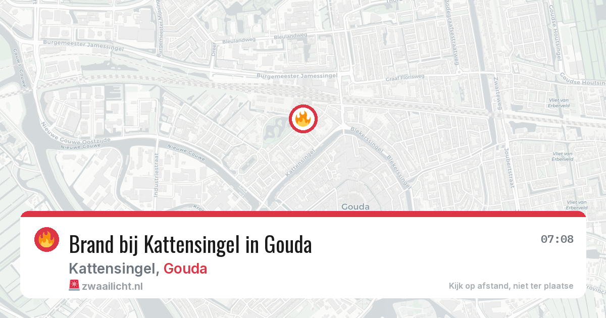 Brand bij Kattensingel in Gouda — 14 aug 2026