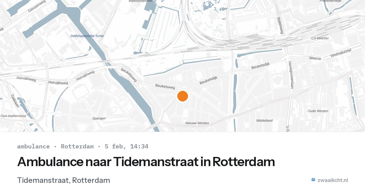 Ambulance naar Tidemanstraat in Rotterdam — 5 feb 2026