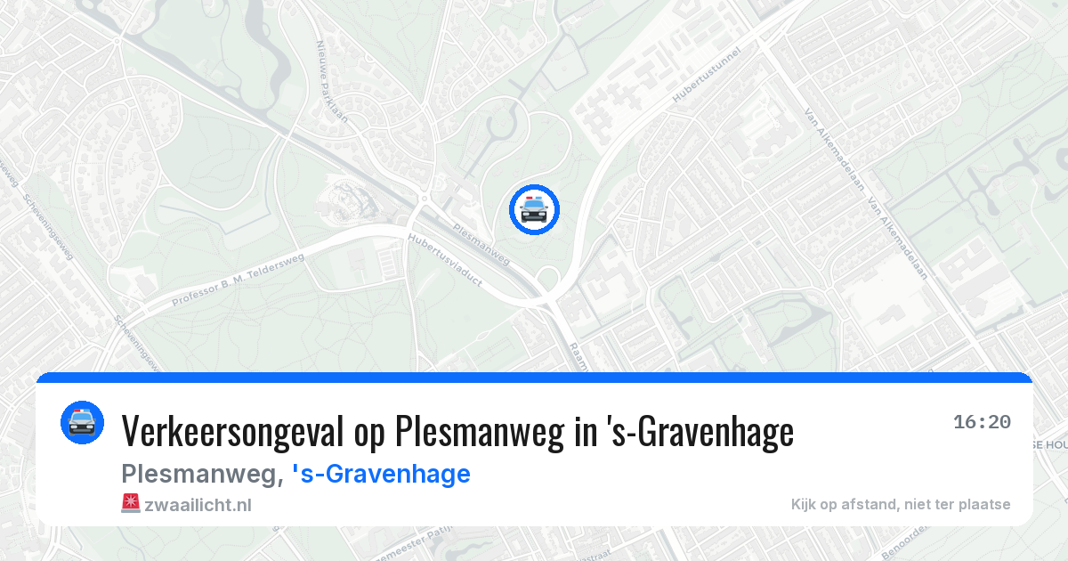 Verkeersongeval op Plesmanweg in 's-Gravenhage — 18 apr 2026