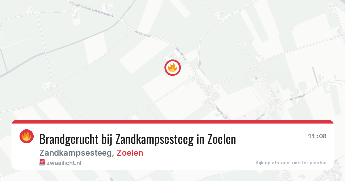 Brandgerucht bij Zandkampsesteeg in Zoelen — 20 jun 2026