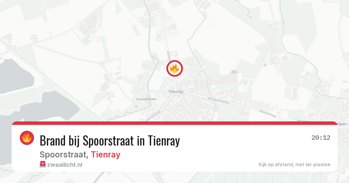 Brand bij Spoorstraat in Tienray — 28 mei 2026
