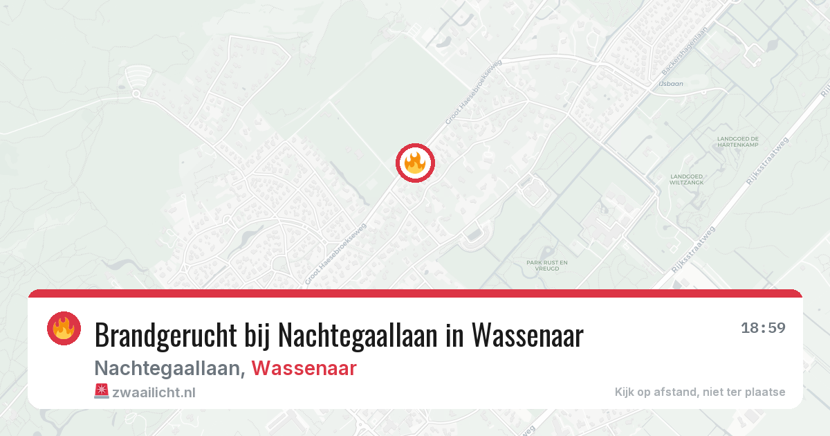 Brandgerucht bij Nachtegaallaan in Wassenaar — 20 jun 2026