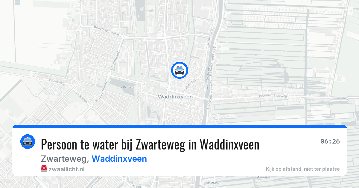 Persoon te water bij Zwarteweg in Waddinxveen — 13 jun 2026