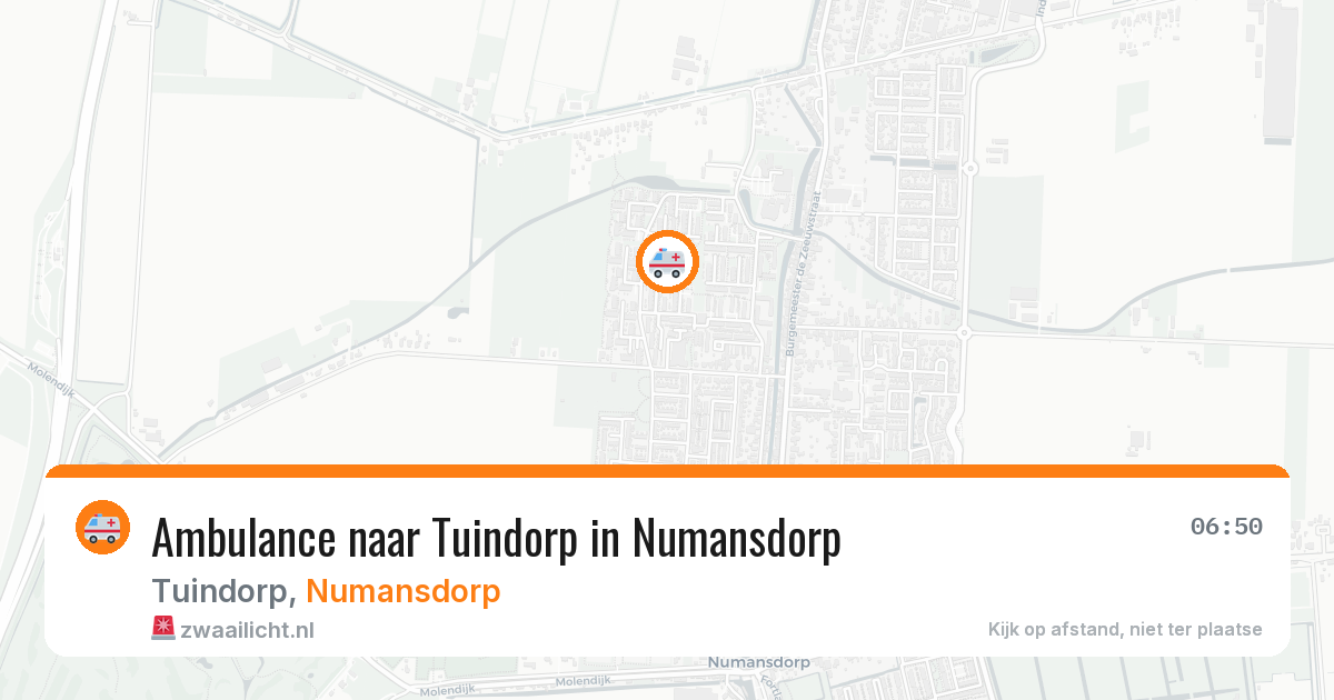 Ambulance naar Tuindorp in Numansdorp — 25 mei 2026