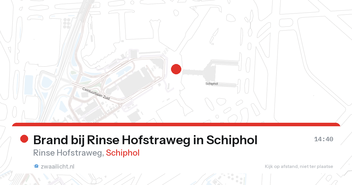 Brand bij Rinse Hofstraweg in Schiphol — 14 jun 2026