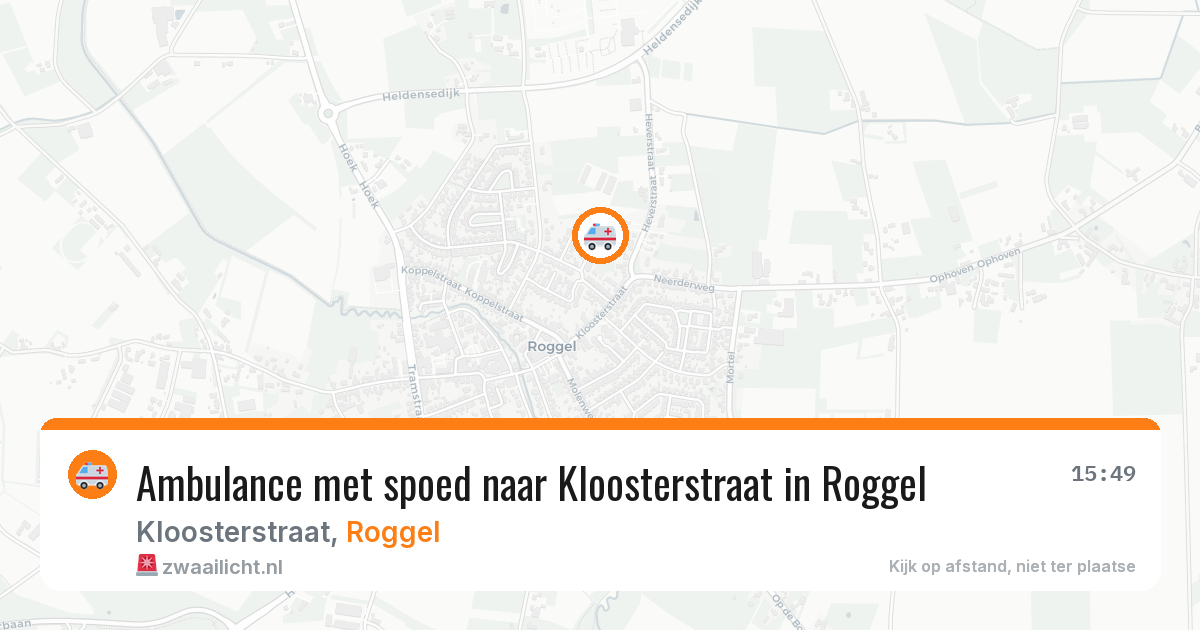 Ambulance met spoed naar Kloosterstraat in Roggel — 16 feb 2026