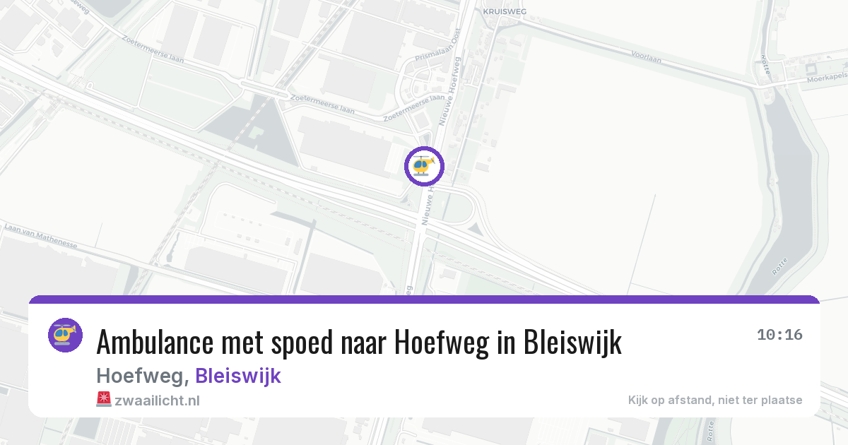Ambulance met spoed naar Hoefweg in Bleiswijk — 24 jul 2026