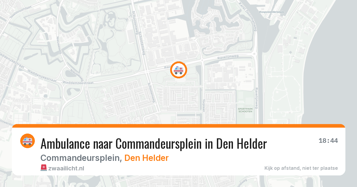 Ambulance naar Commandeursplein in Den Helder — 14 aug 2026
