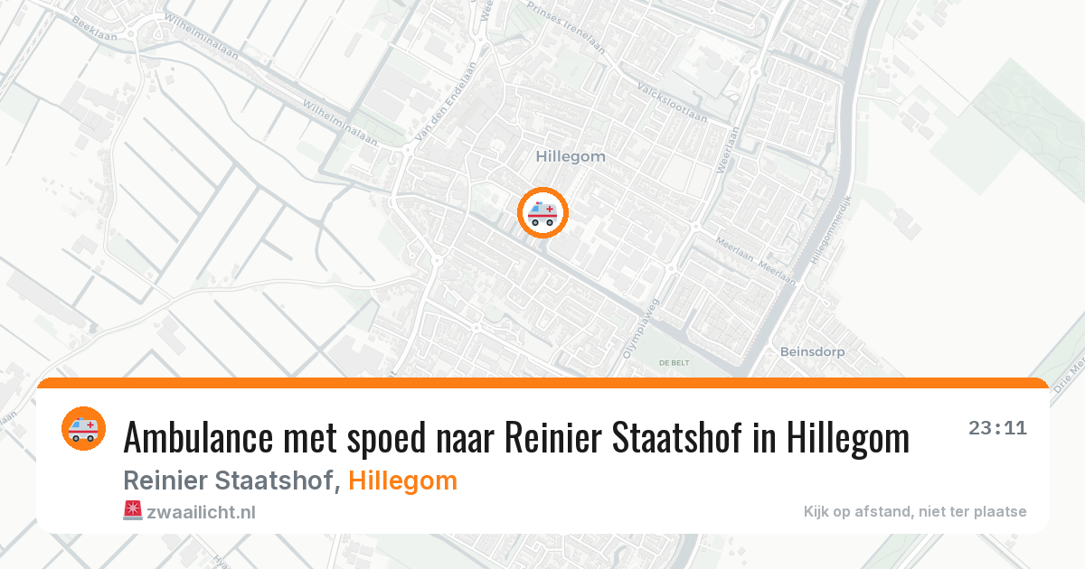 Ambulance met spoed naar Reinier Staatshof in Hillegom — 7 jul 2026