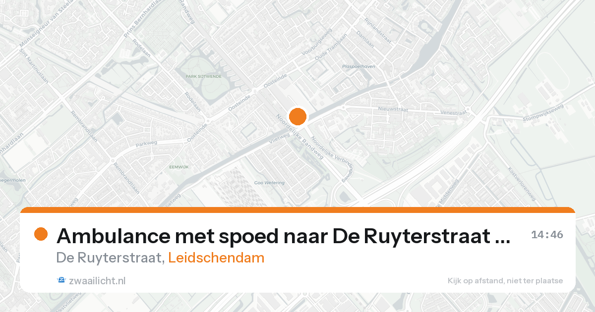 Ambulance met spoed naar De Ruyterstraat in Leidschendam — 4 mei 2026