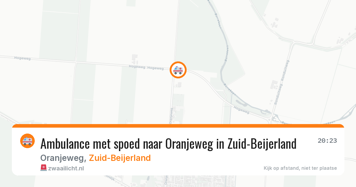 Ambulance met spoed naar Oranjeweg in Zuid-Beijerland — 25 mrt 2026