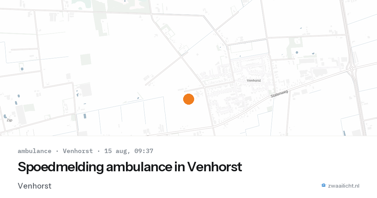 Spoedmelding ambulance in Venhorst — 15 aug 2026