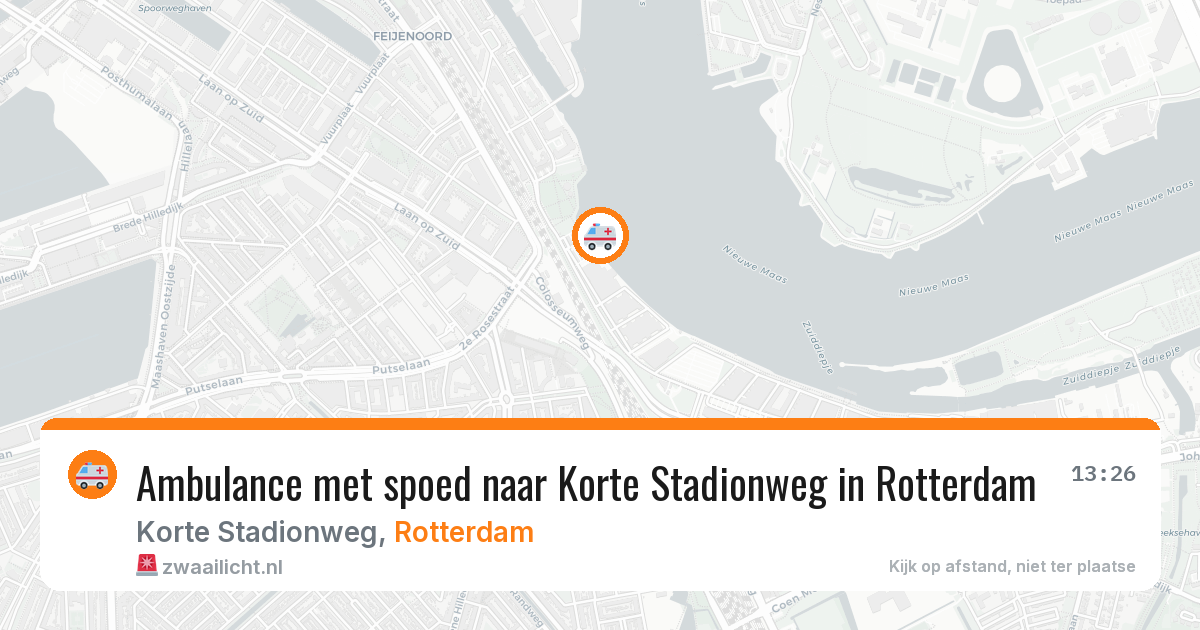 Ambulance met spoed naar Korte Stadionweg in Rotterdam — 13 jul 2026
