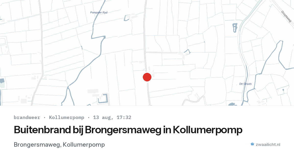 Buitenbrand bij Brongersmaweg in Kollumerpomp — 13 aug 2026