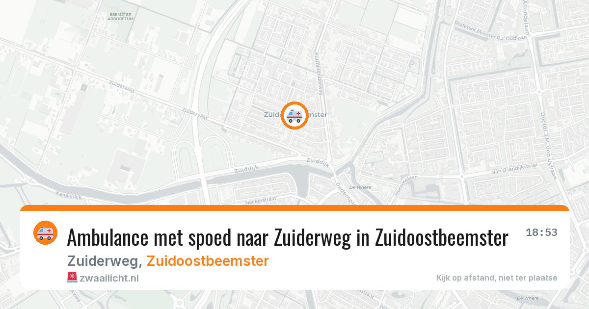 Ambulance met spoed naar Zuiderweg in Zuidoostbeemster — 13 mei 2026
