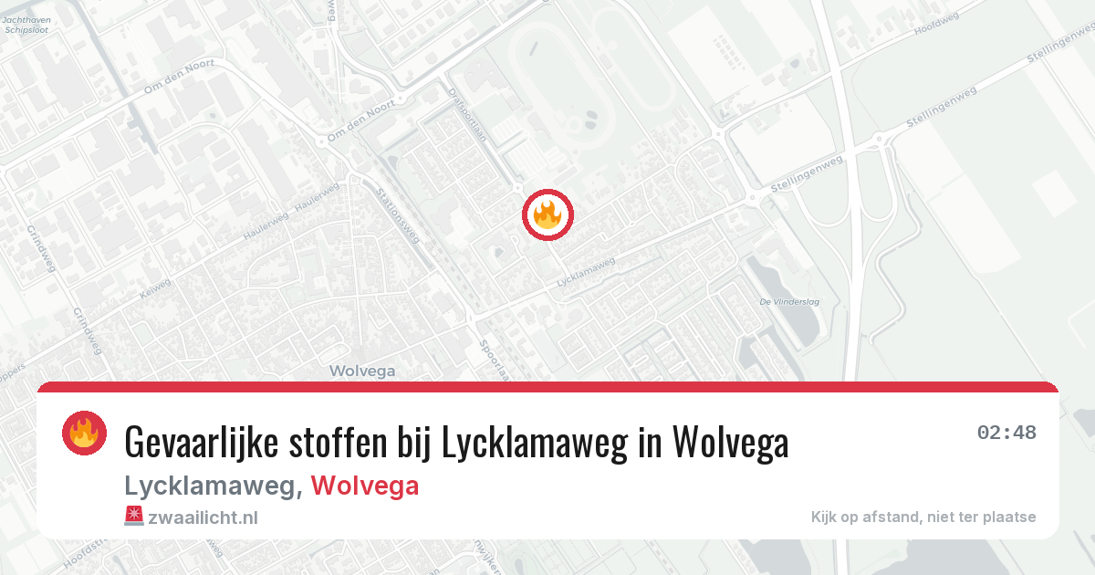 Gevaarlijke stoffen bij Lycklamaweg in Wolvega — 2 jul 2026