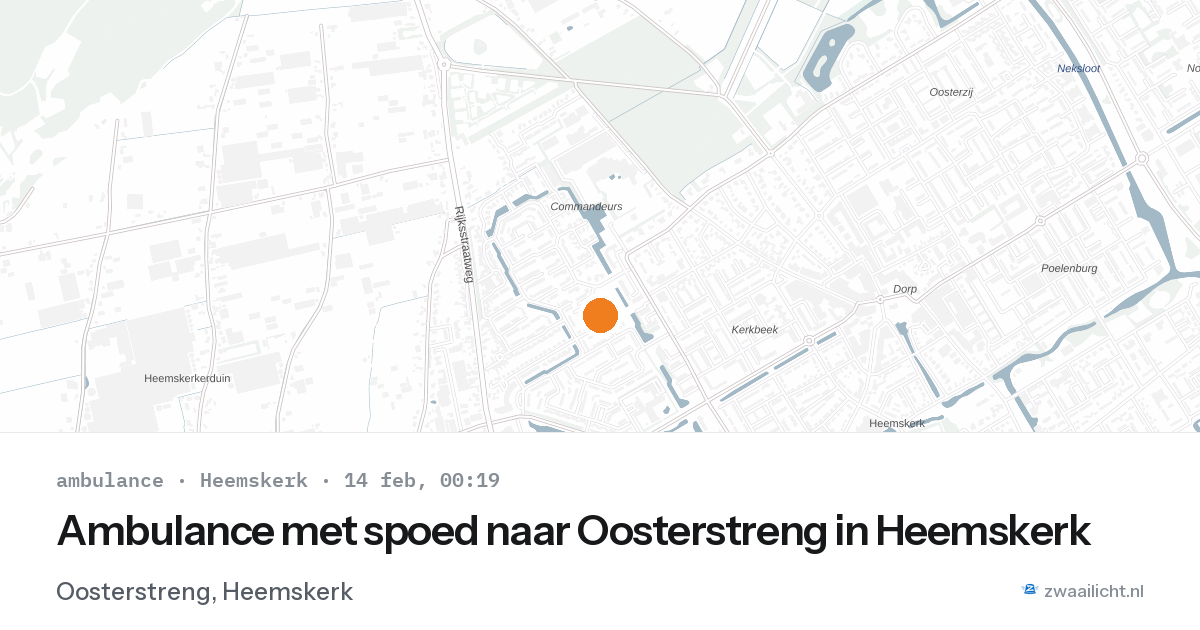 Ambulance met spoed naar Oosterstreng in Heemskerk — 13 feb 2026