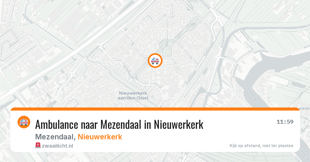 Ambulance naar Mezendaal in Nieuwerkerk — 31 mei 2026