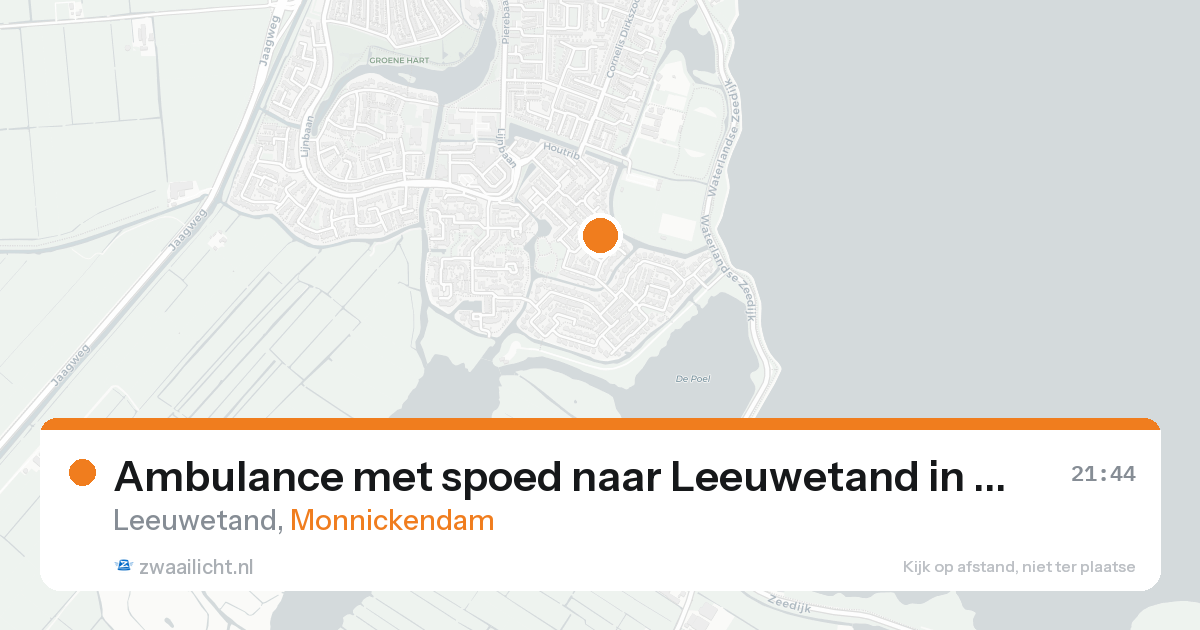 Ambulance met spoed naar Leeuwetand in Monnickendam — 21 aug 2026
