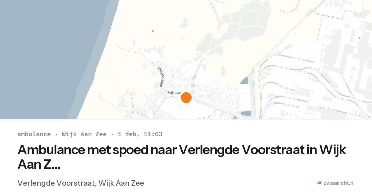 Ambulance met spoed naar Verlengde Voorstraat in Wijk Aan Zee — 1 feb 2026