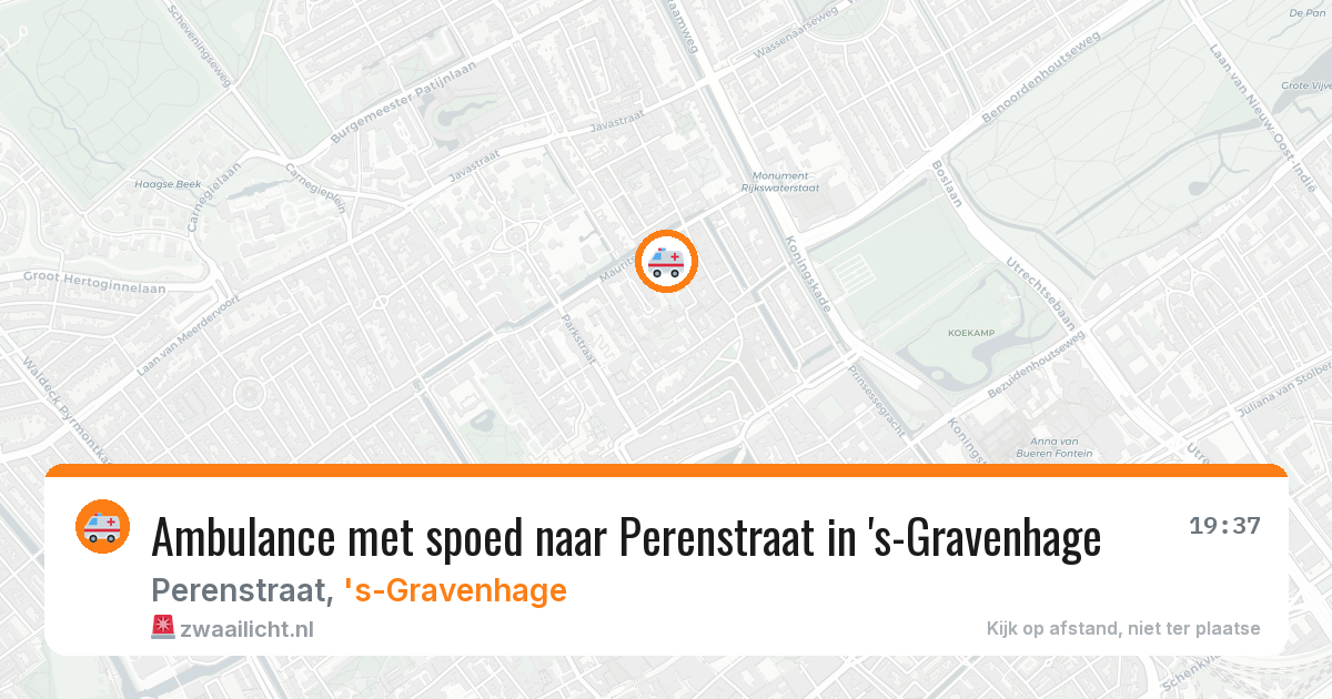 Ambulance met spoed naar Perenstraat in 's-Gravenhage — 21 mrt 2026