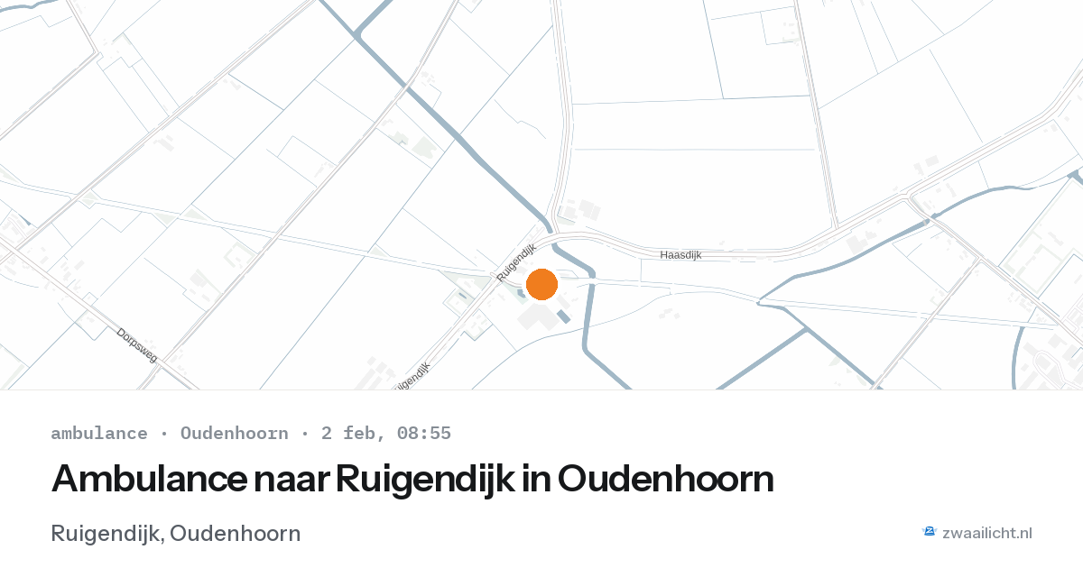 Ambulance naar Ruigendijk in Oudenhoorn — 2 feb 2026