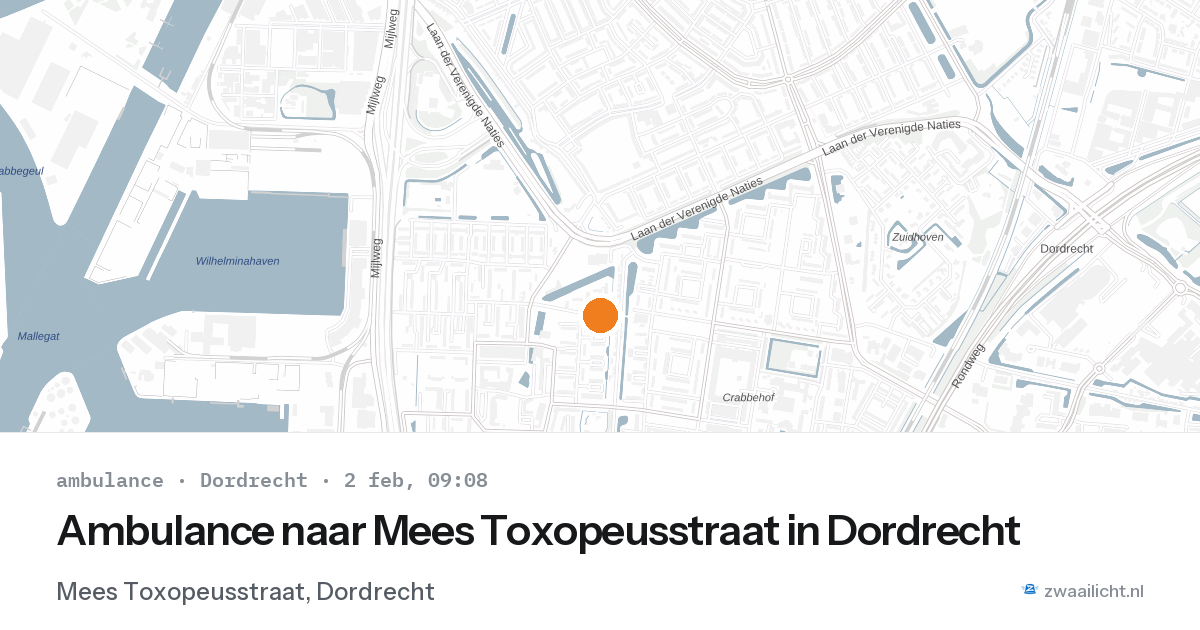 Ambulance naar Mees Toxopeusstraat in Dordrecht — 2 feb 2026