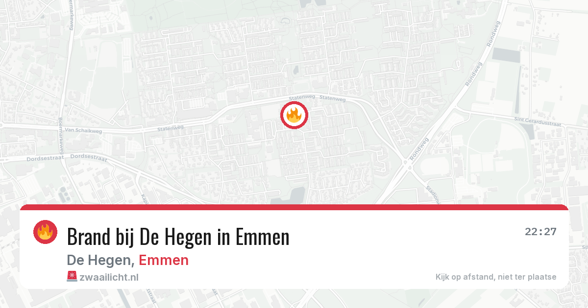Brand bij De Hegen in Emmen — 11 jun 2026