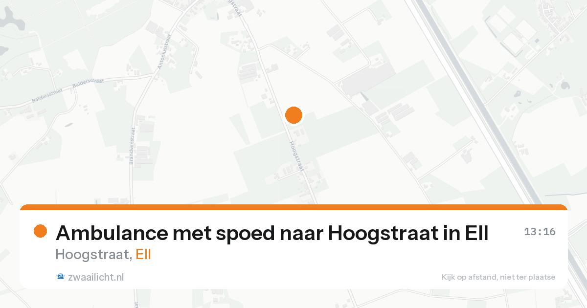 Ambulance met spoed naar Hoogstraat in Ell — 31 jan 2026