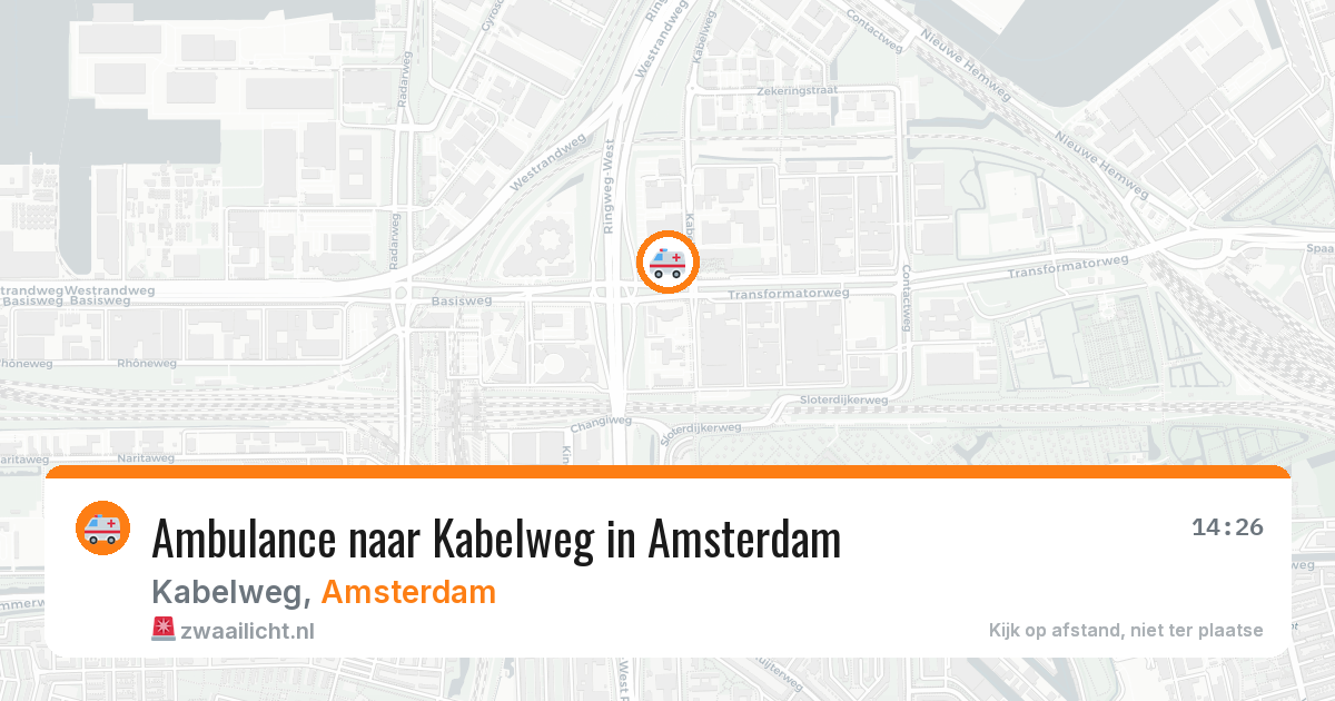 Ambulance naar Kabelweg in Amsterdam — 8 jun 2026