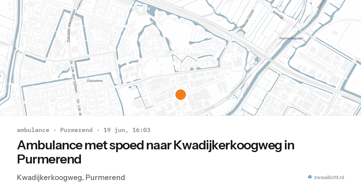 Ambulance met spoed naar Kwadijkerkoogweg in Purmerend — 19 jun 2026