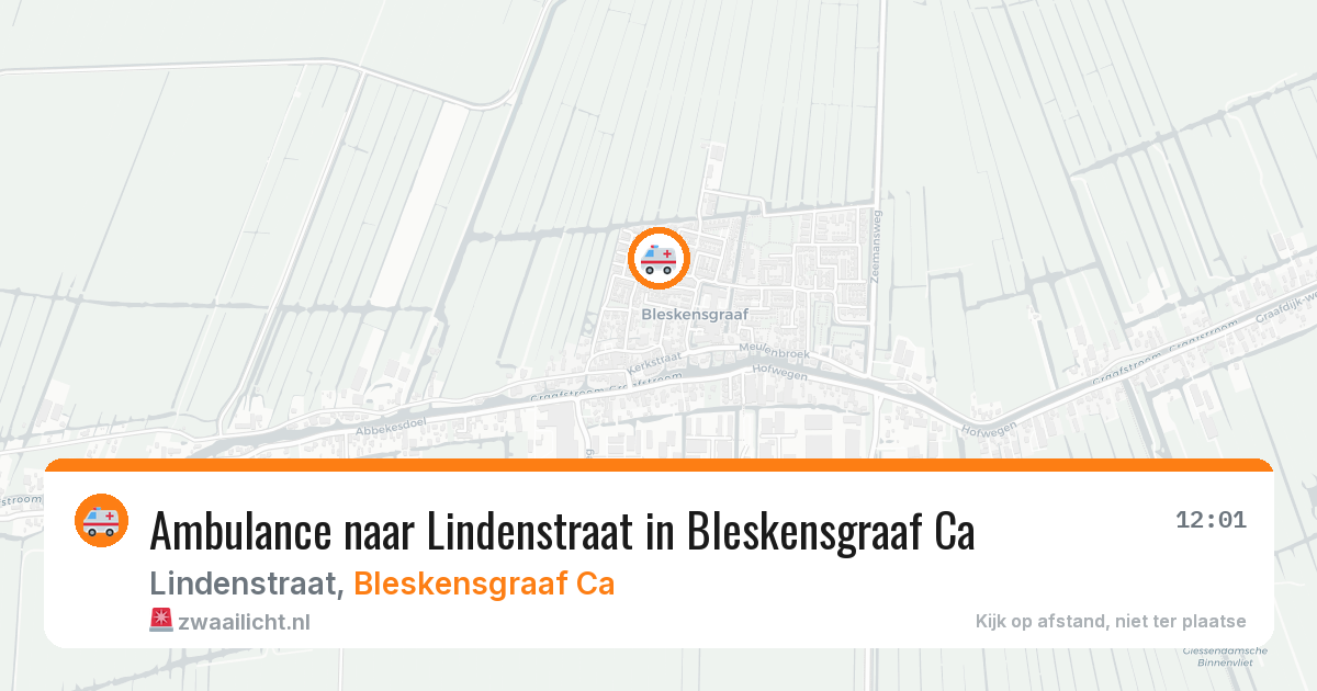 Ambulance naar Lindenstraat in Bleskensgraaf Ca — 5 jul 2026