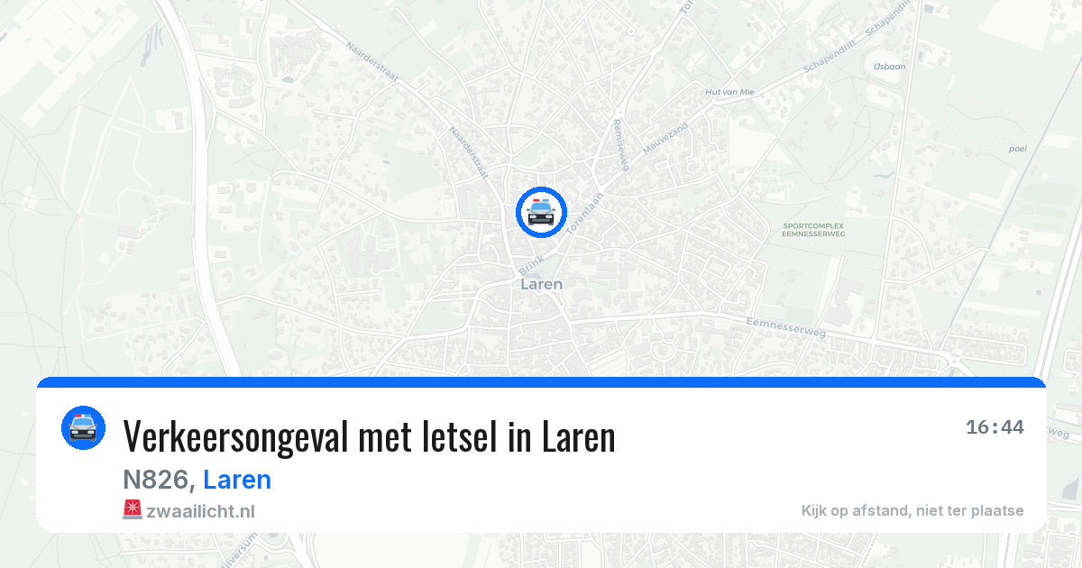 Verkeersongeval met letsel in Laren — 7 apr 2026