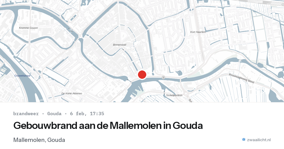 Gebouwbrand aan de Mallemolen in Gouda — 6 feb 2026