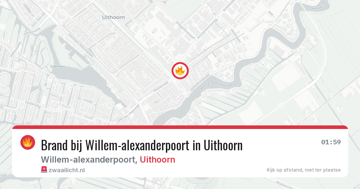 Brand bij Willem-alexanderpoort in Uithoorn — 5 aug 2026