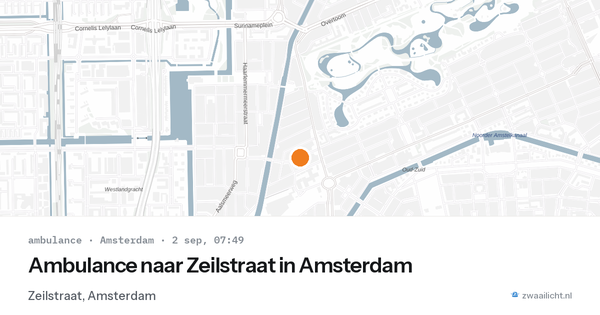 Ambulance naar Zeilstraat in Amsterdam — 2 sep 2026