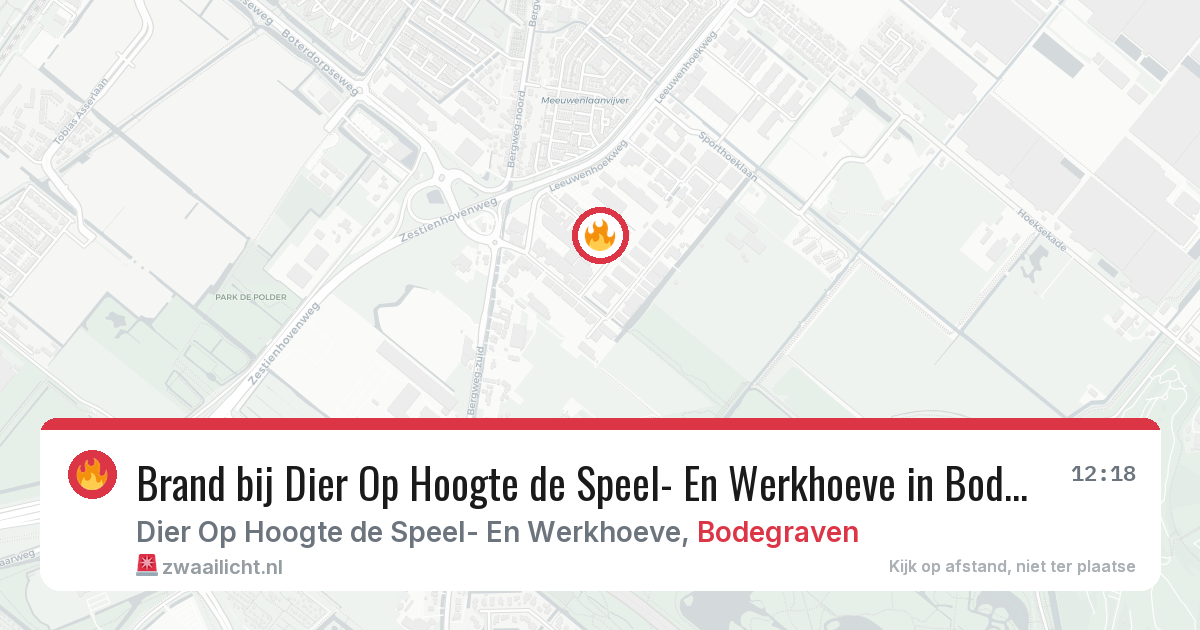 Brand bij Dier Op Hoogte de Speel- En Werkhoeve in Bodegraven — 7 mei 2026