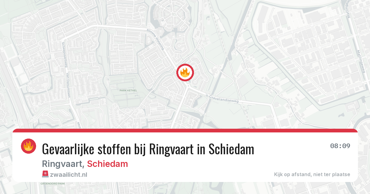 Gevaarlijke stoffen bij Ringvaart in Schiedam — 21 jul 2026