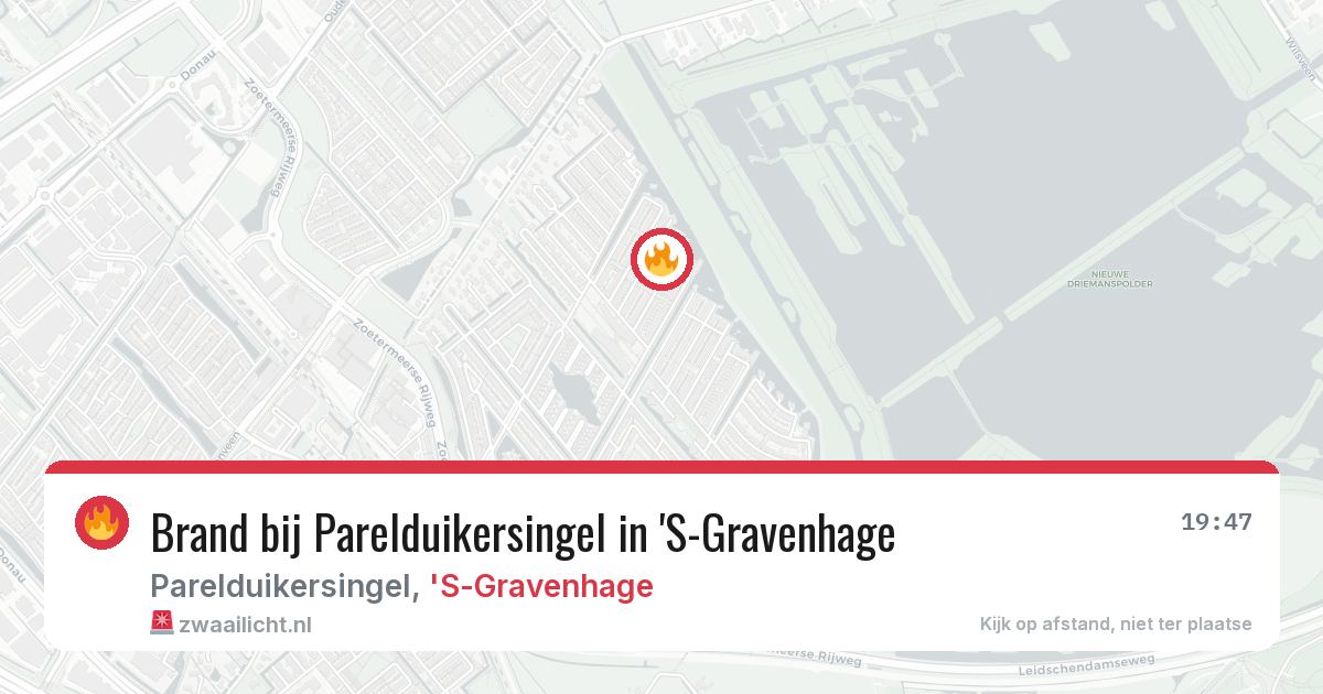 Brand bij Parelduikersingel in 'S-Gravenhage — 20 jun 2026