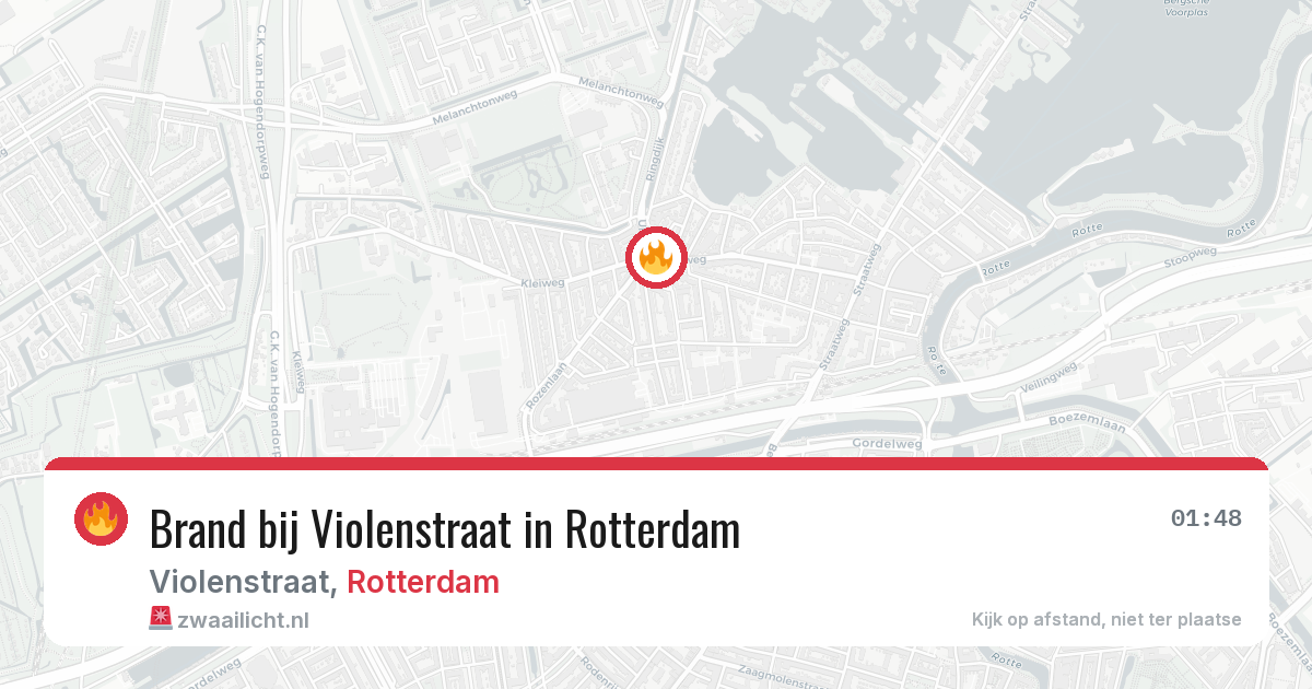 Brand bij Violenstraat in Rotterdam — 5 aug 2026