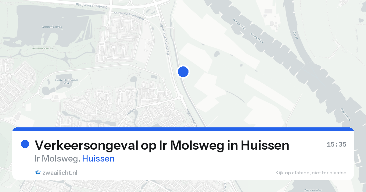 Verkeersongeval op Ir Molsweg in Huissen — 24 aug 2026