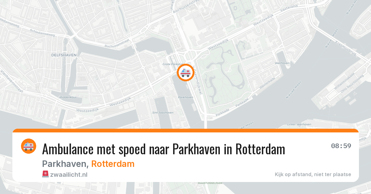 Ambulance met spoed naar Parkhaven in Rotterdam — 26 jun 2026