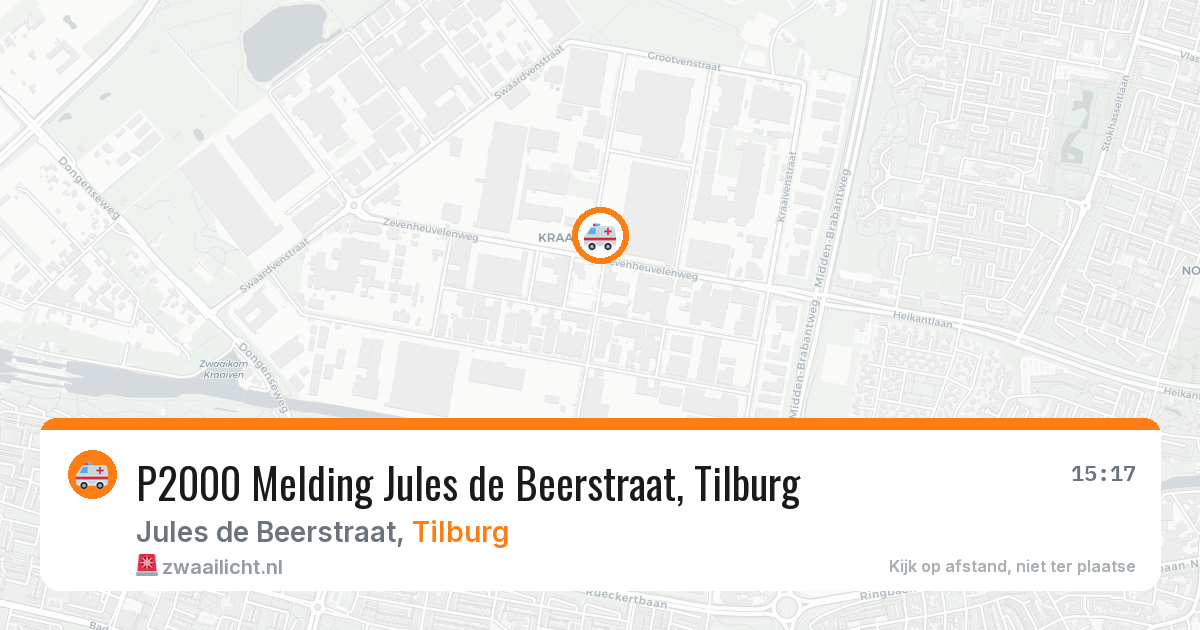 P2000 Melding Jules de Beerstraat, Tilburg — 1 jun 2026