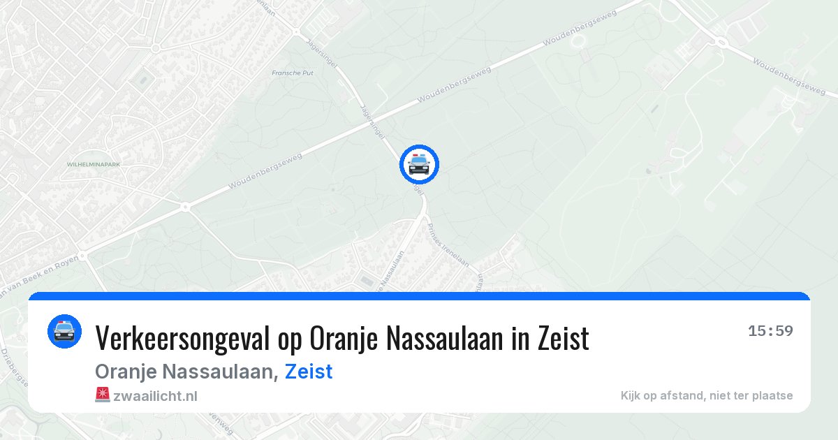 Verkeersongeval op Oranje Nassaulaan in Zeist — 2 mei 2026