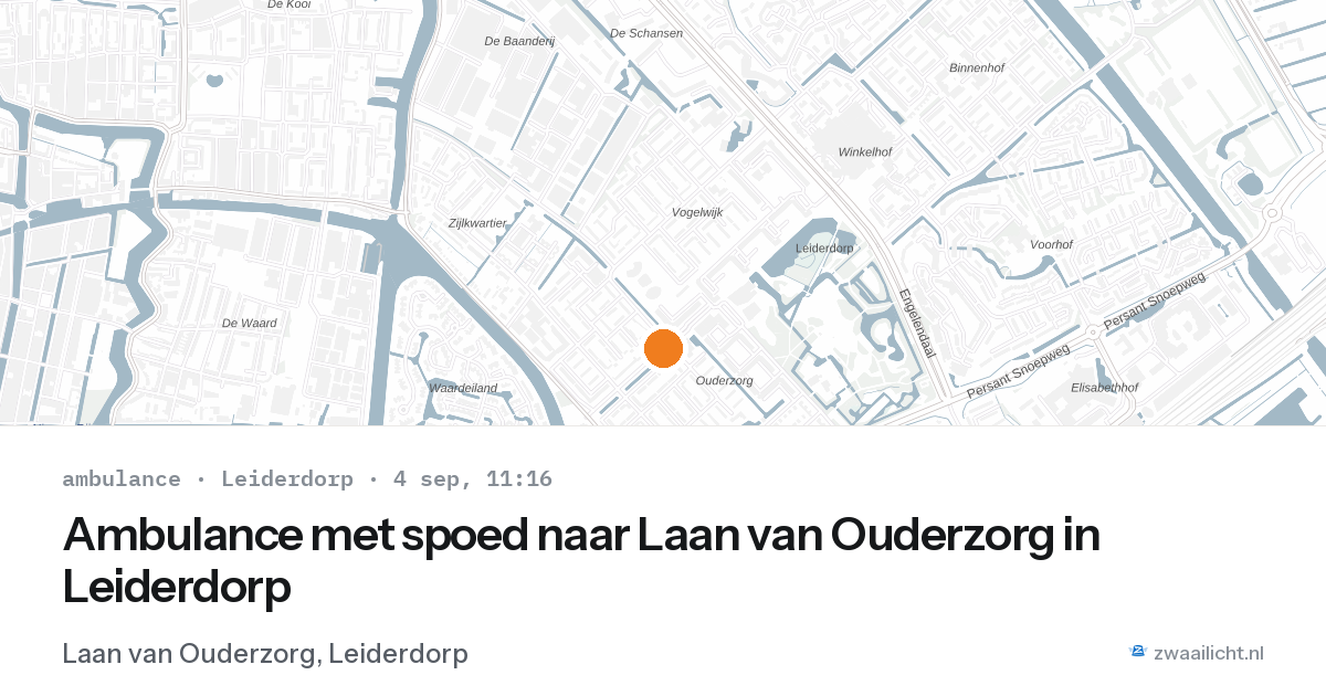 Ambulance met spoed naar Laan van Ouderzorg in Leiderdorp — 4 sep 2026